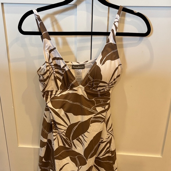 Tommy Bahama Dresses & Skirts - Tommy Bahama Brown and White Leaf Print Sundress